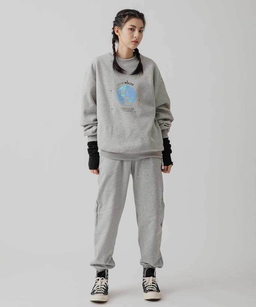 5OML Earth Logo Print Sweatshirt (Melan Grey)