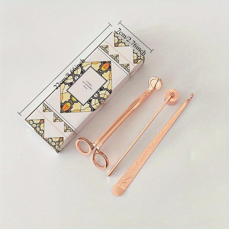 3Pcs Stainless Steel Candle Tool Set Wick Trimmer Snuffer Dipper Cutter Extinguishing Hook Candle Accessory for Home