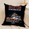 Band Lled Zzeppelin Cushion Cover Silky Short Plush Sofa Pillow Cover Hidden Zipper Soft Dustproof Case for Home Decor