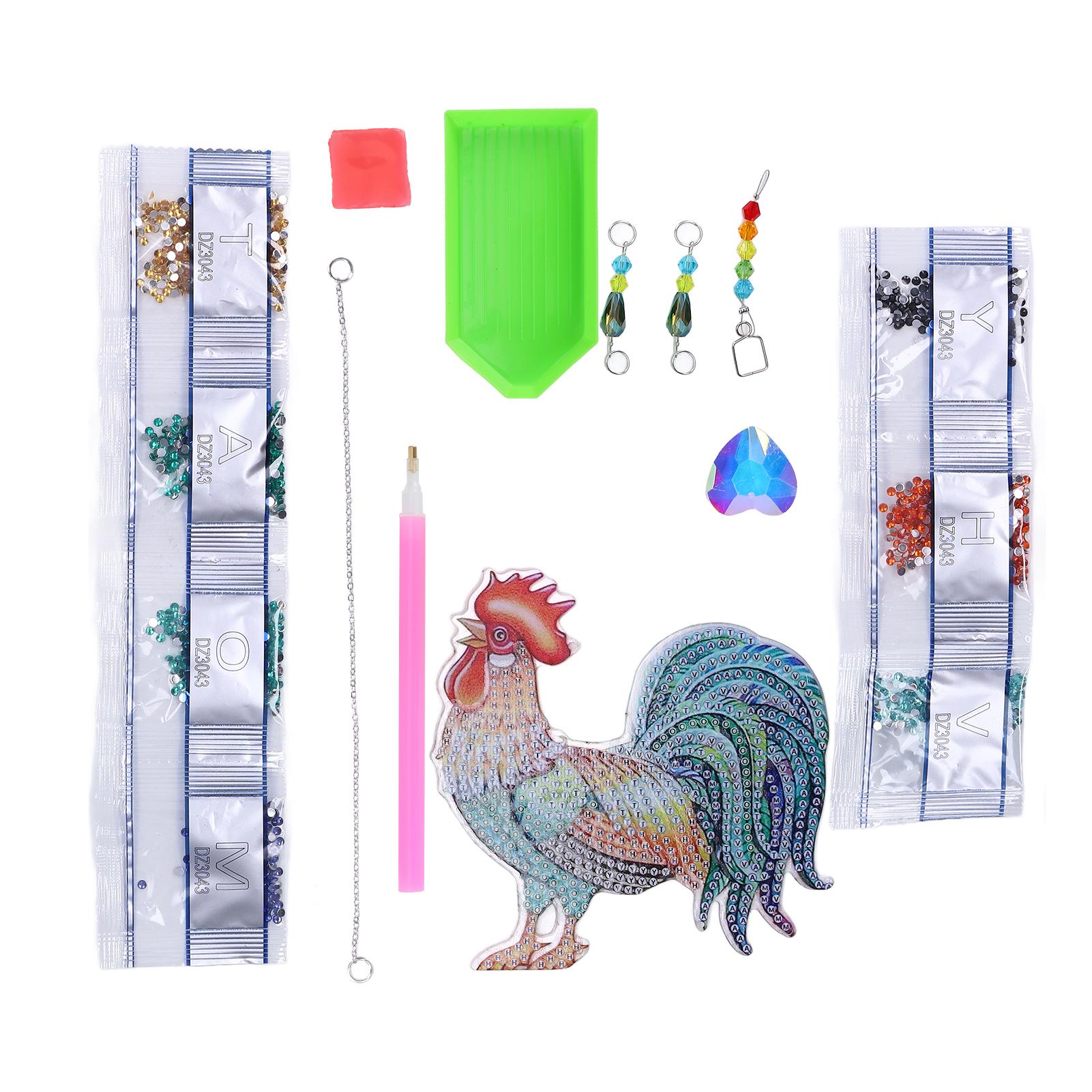 

Картина из стразов своими руками, тонкая работа, узор петуха, художественная роспись стразами