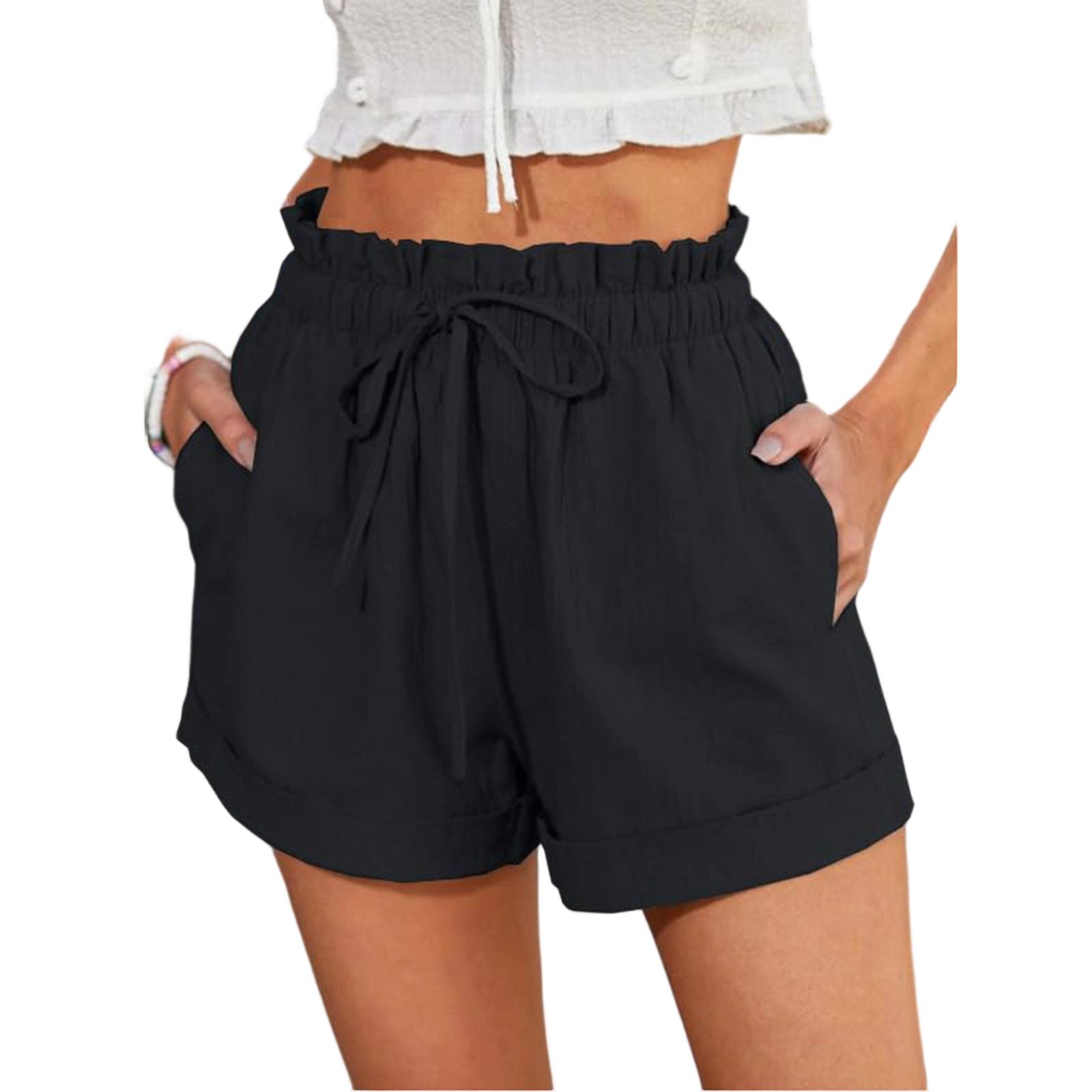 Women s Casual And Comfortable -Color Summer Shorts With Pockets XXXL