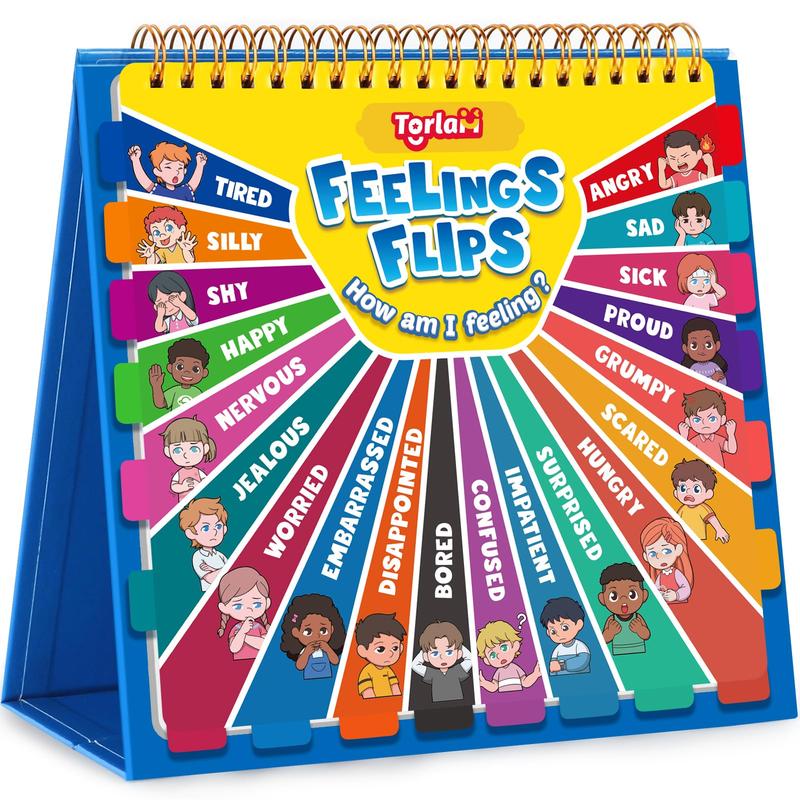 

Feelings and Emotions Book for Young learners,Understanding Emotions Toys,Social Emotional Flipbook,Mood Feelings Chart,Learning Tools ,Calm Down Default
