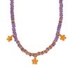 French Original Handmade String S925 Sterling Silver Natural Amethyst Colored Treasure Necklace Women'S Fashion Temperament Collarbone Chain