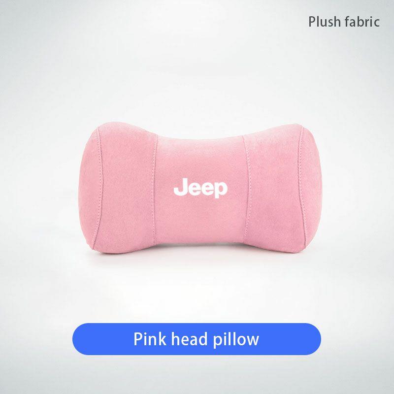 Cup Holders Car Seat Suede Memory Cotton Neck Pillow Headrest For Jeep Grand Cherokee Wrangler JK Gladiator Compass Renegade Wag