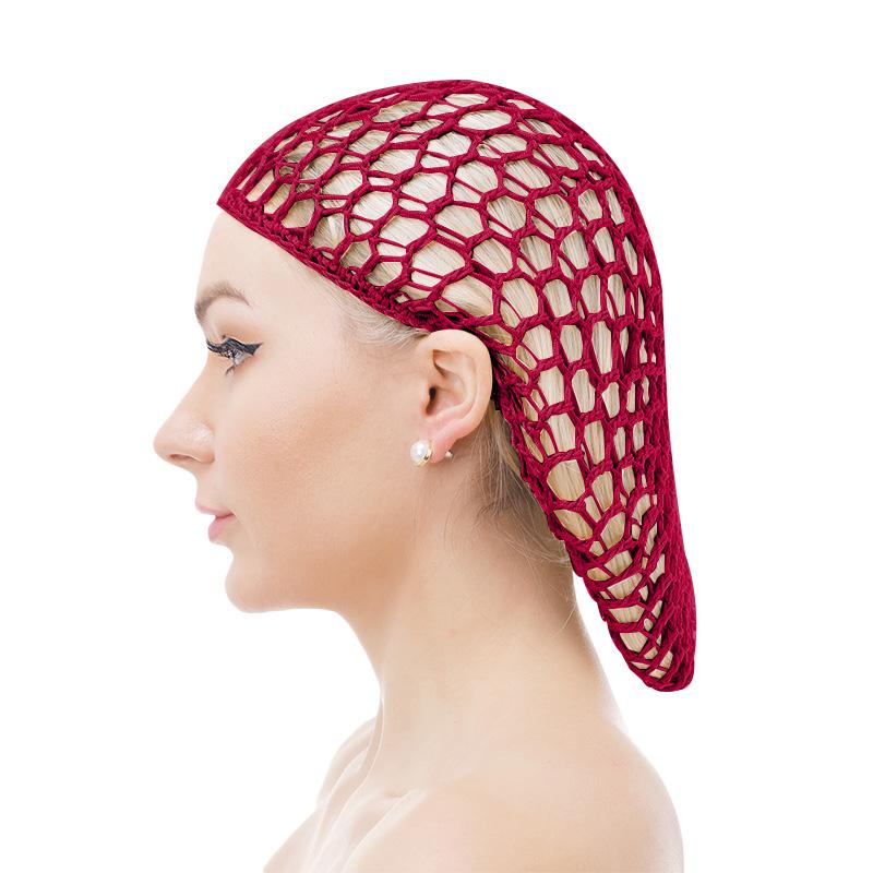 New Women's Handmade Crochet Hairnet Snood Cap Elastic Band Mesh Head Cover Hair Net Wrap Nylon Sleeping Caps Beauty Hair Net