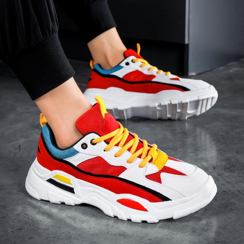 Fashion Men's Shoes Sneakers Lace Up 2025 New Breathable Casual Sneakers Leisure Soled Comfort Non Slip Outdoor Running Shoes