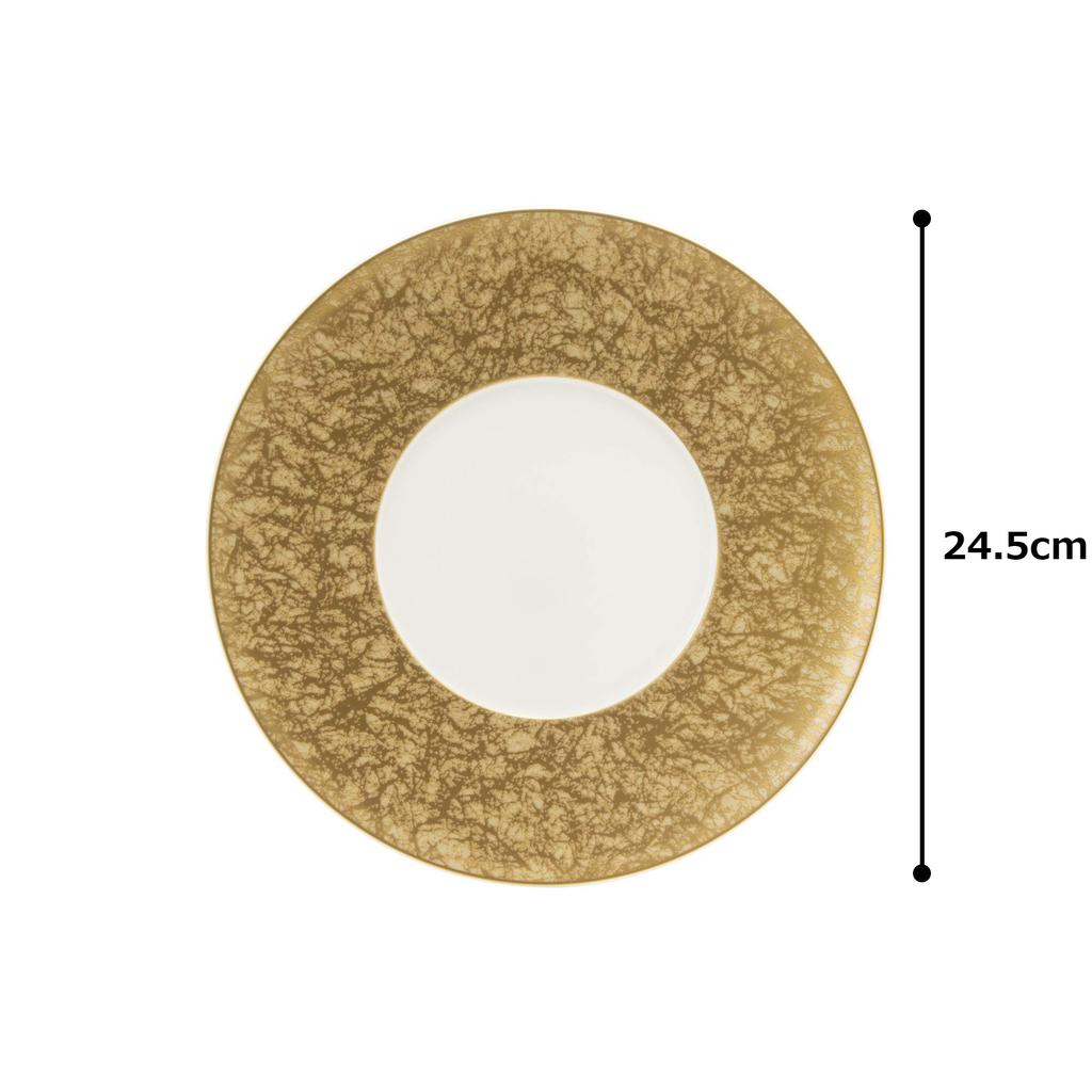 NARUMI Washi Gold Stilvoll und Elegant Flach Hergestellt in (Gold) Teller, 24cm, Mit Rand, Teller, Japan, 51357-5665