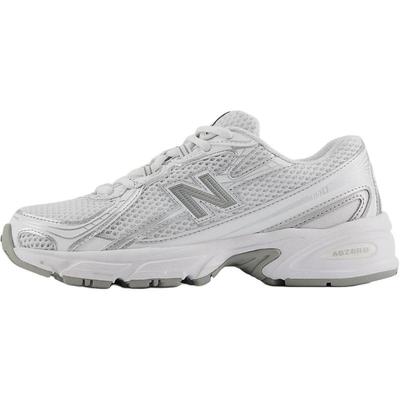 NB 740 Resistentes a la abrasión Caña baja Zapatos de estilo de vida para niños Blancos Plateados Zapatillas GR740WM