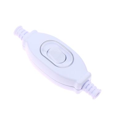 1 PCS 6mm :White Waterproof In Line Switch Cord Switch Round Wire Silver Contact Double Cut Switch Dust Switch 3A 250V