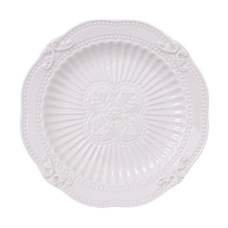 European Style Embossed Butterfly Ceramic Dinner Plate