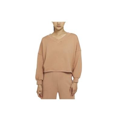 Sweatshirts Women's Brown V Neck Moderate Regular DA0773-288