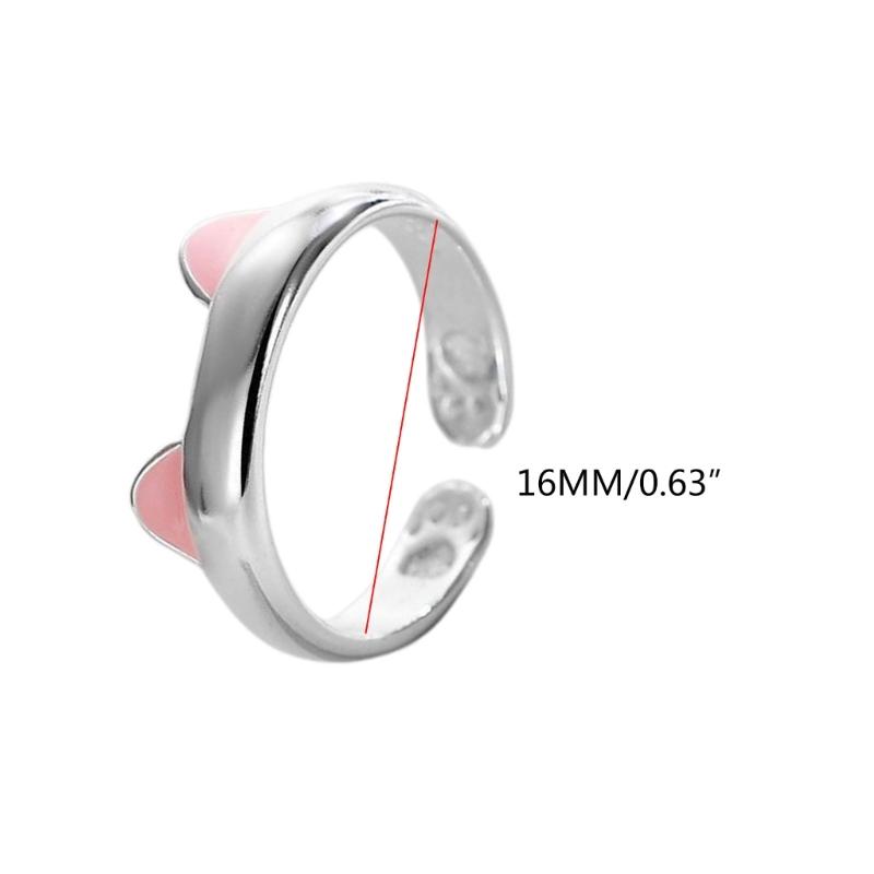 Adjustable Cartoon Little Cat Kitten Pet Finger Rings Lovely Cat Ears Paws Rings Birthday Gifts for College Girls