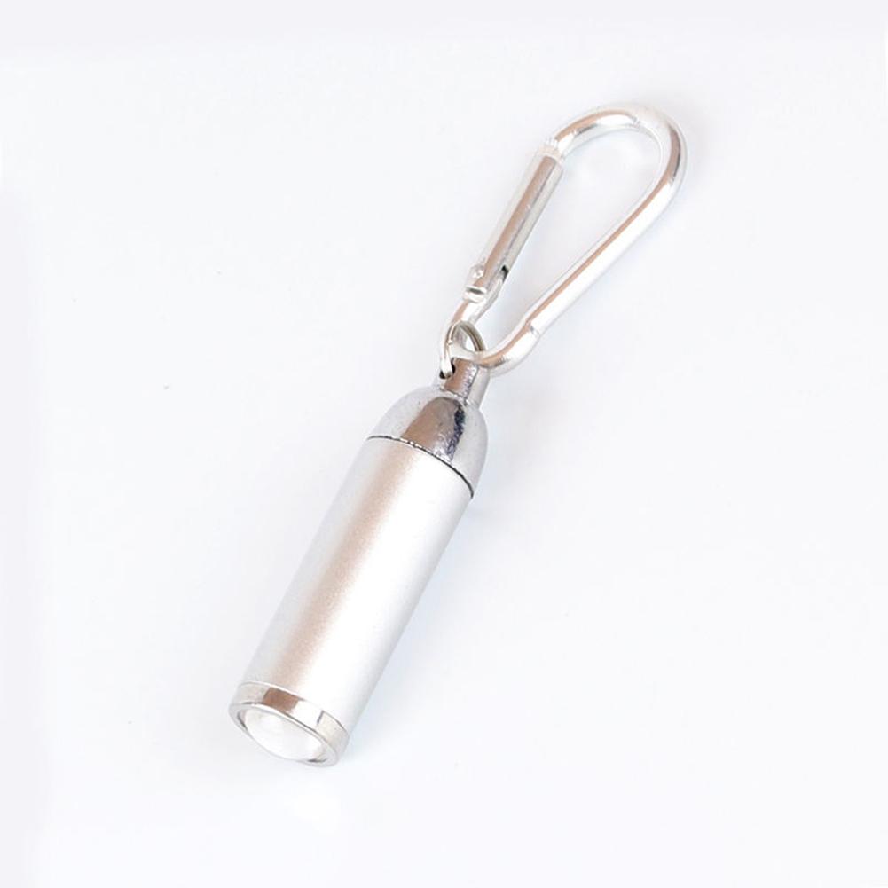 Led Zoom Mini Flashlight Telescopic Strong Light Torch With Keychain Pendant Creative Mountaineering Buckle Gift