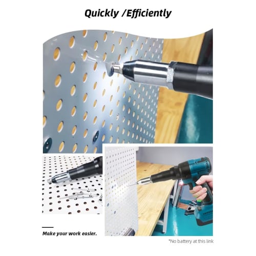 zmart Cordless Electric Riveter Gun, Household Power Tool, Screwdriver, 2.4-4.8mm, with LED Light, for Makita, 18V Battery