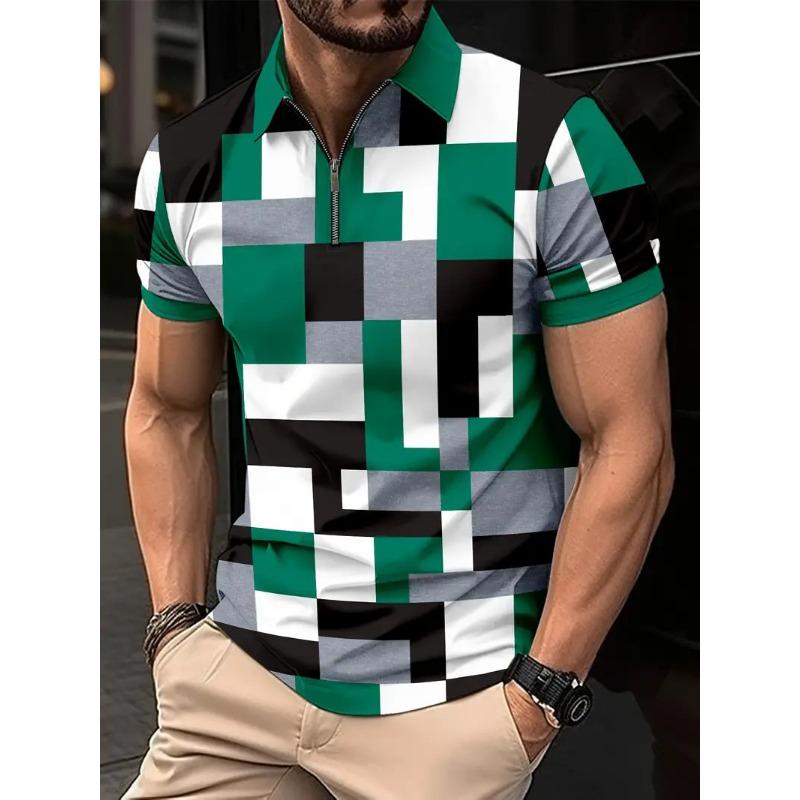 

Летняя мужская рубашка поло с принтом, короткий рукав, футболка, топ с несколькими цветами, рубашки поло для мужчин XXXL