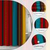 Colorful Stripe Shower Curtain Tribal Pattern Mexican Style Bold Colors Ethnic Decor Waterproof Free Hooks Included Non-Toxic