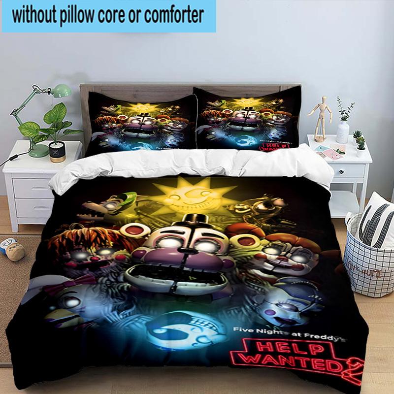 3PCS Five Nights Teddy Bear 3pcs Bedding,Including 3PCS Duvet Cover And 2pcs Pillowcases Perfect for Christmas,Ideal for Bedroom, Dormitory