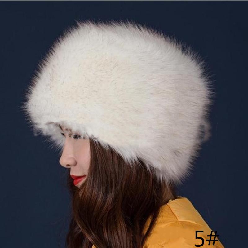 Faux Fox Fur Winter Hats Warm Cap 