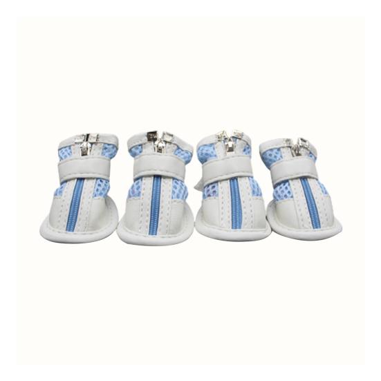 

Кроссовки на молнии с сеткой Pet Puppy Teddy, дышащая обувь с волшебной лентой для кошек и собак 04 синий