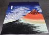 Japanese Made In Furoshiki X Souvenir, Japan, (Red Fuji) (68cm 68cm)
