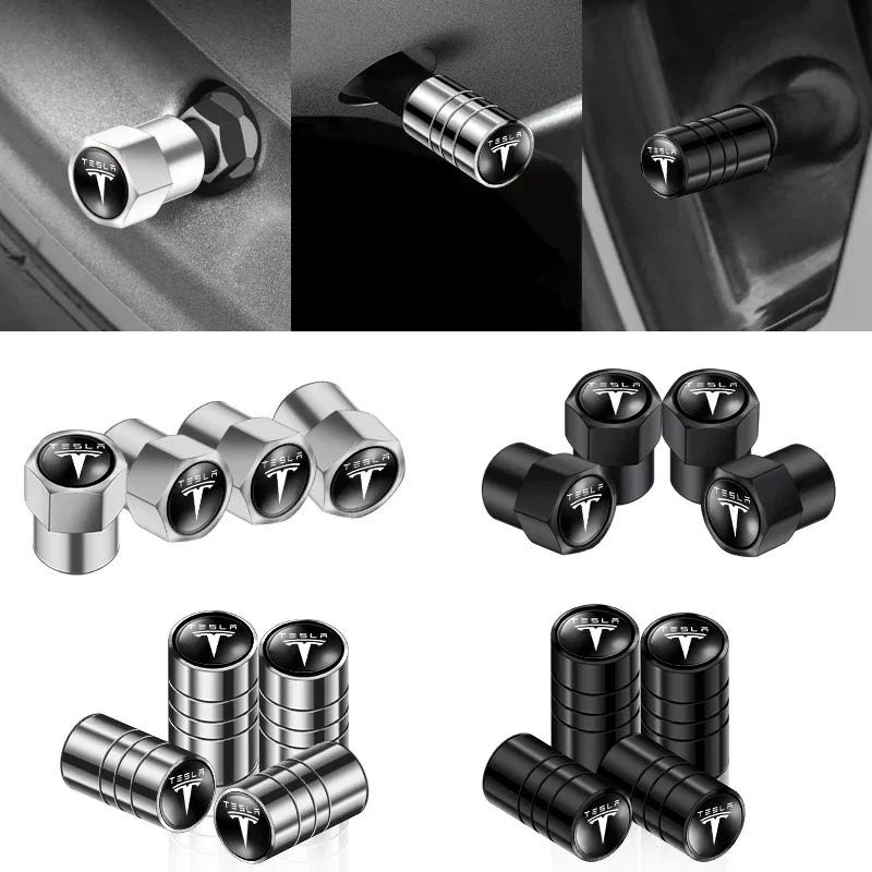 Car Sticker 2025 Hot 4PCS Aluminum Hex Tire Valve Stem Caps For Teslas Model 3 Model S X Y Style Roadster Invader Coil Mod WYE K