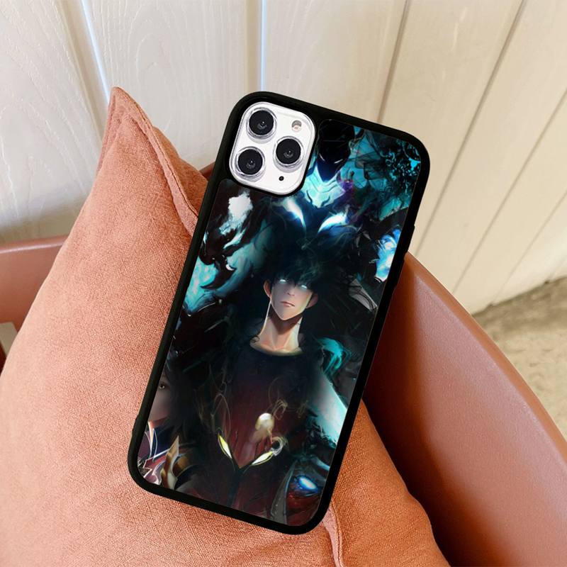 Husa de telefon Anime Solo Leveling Husa din silicon PC + TPU pentru iPhone 11 12 13 Pro Max 8 7 6 Plus X SE XR Hard Fundas