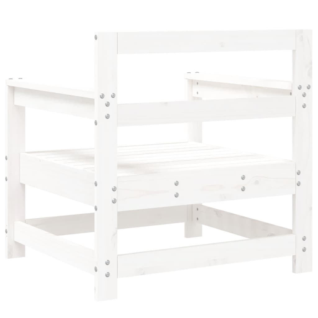 Garden Chairs 2 pcs White Solid Pine Wood
