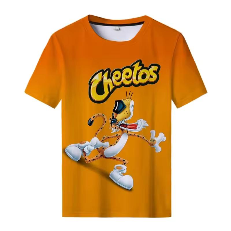 Snack-Kartoffelchips 3D-T-Shirts Herren Lustiges Cartoon-T-Shirt Lässiges Cooles Streetwear-T-Shirt Paar-Top Tee Herren Oversized