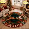 Round Christmas Rug Snowman for Under the Christmas Tree Non Slip Carpet Living Room Bedroom Washable Festive Home Decor