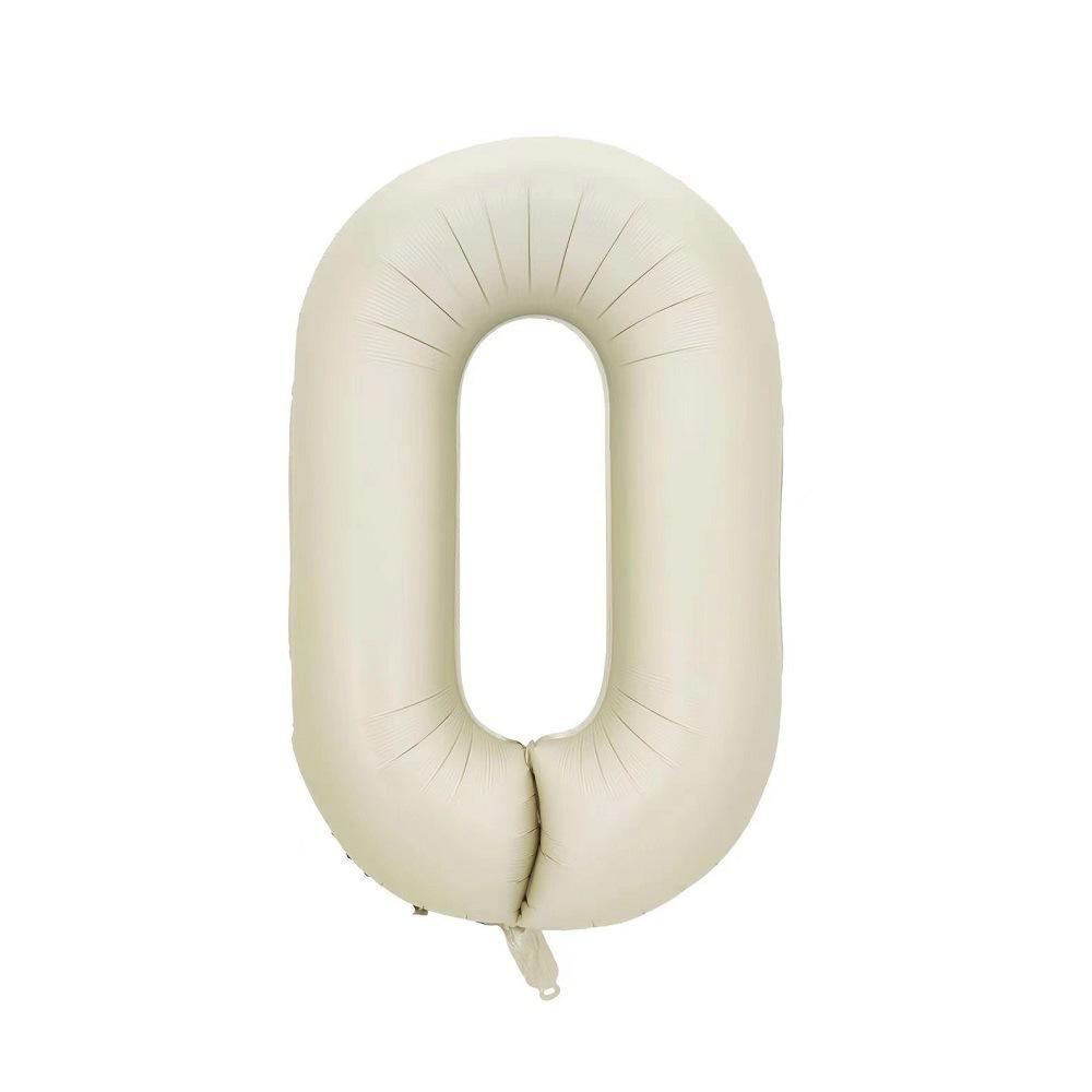 40 Inch Cream White Digital Aluminum Film Balloon Wind Large Digital Aluminum Foil Balloon Wedding Birthday Party Arrangement 40 inch cream white number 0