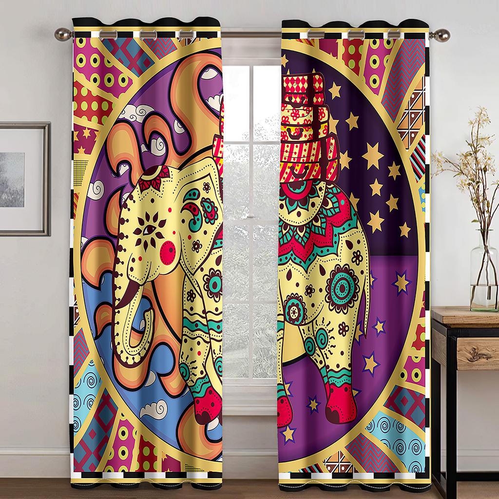 Böhmen Elefanten Fenster Vorhang Schlafzimmer Fenster Vorhänge Wohnzimmer Verdunkelung Vorhänge Cortinas Para La Sala