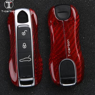 Car Key Case Cover Shell For Porsche Panamera Cayenne Macan 911 Boxster Cayman 986 987 718 Car Accessories Carbon Fiber