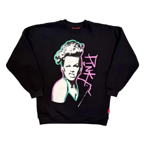 Pink Womens/Ladies Unplugged Paint Pen Sweatshirt
