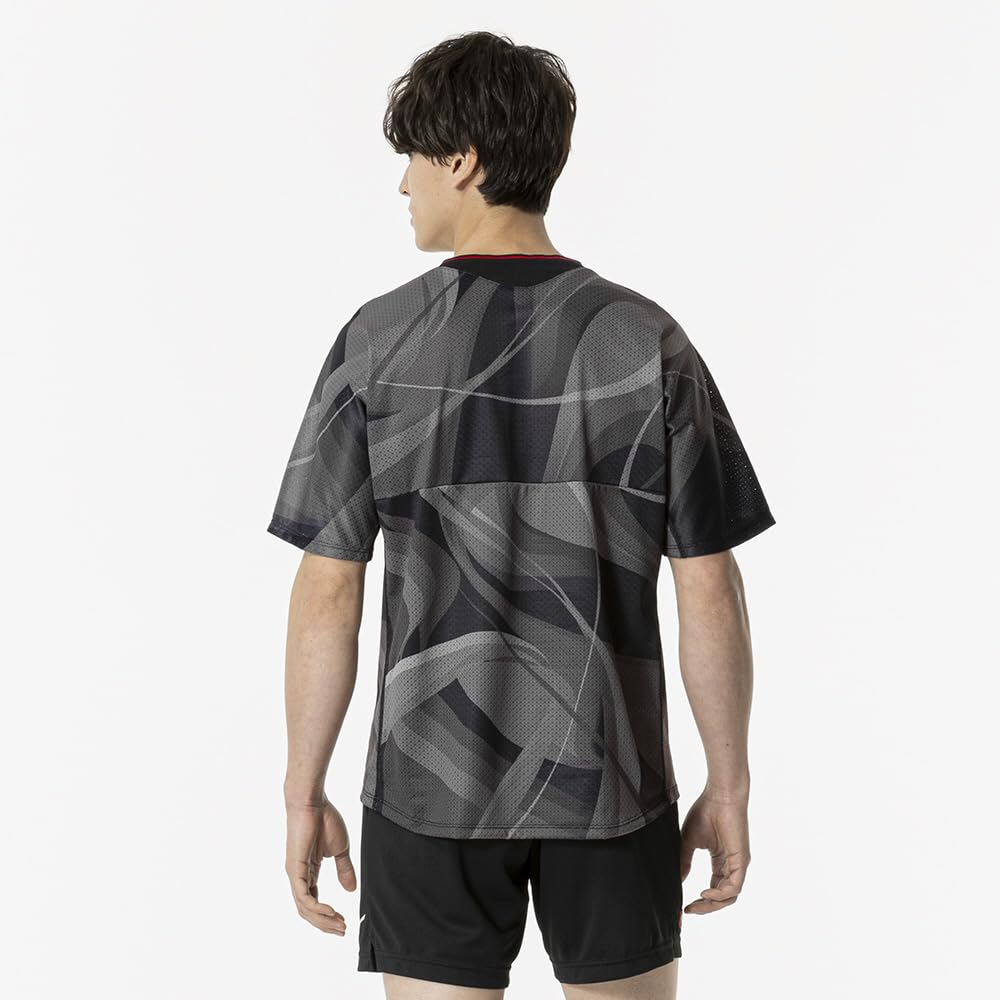 Table Tennis All Japan Design Game Short Size M Wear, Shirt, Sleeve, Unisex, Black, (82JAB500)
