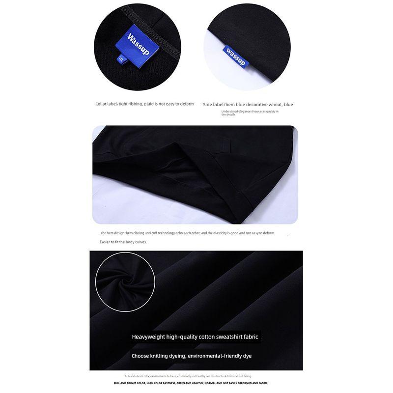 Wassup Floral Letter Hoodie Men's Autumn and Winter American Street Style Couple's National Trend Pullover Top