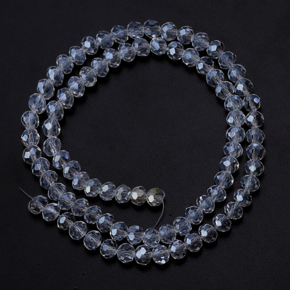 3/4/6/8/10mm Austria Faceted Glass Crystal Beads White Loose Spacer Beads For Jewelry Making DIY Bracelet Necklace Accessories