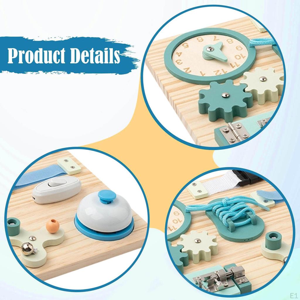 Busy Board Sensory Switch Toy Travel Educational Activity Fine Motor Skills for Daycares