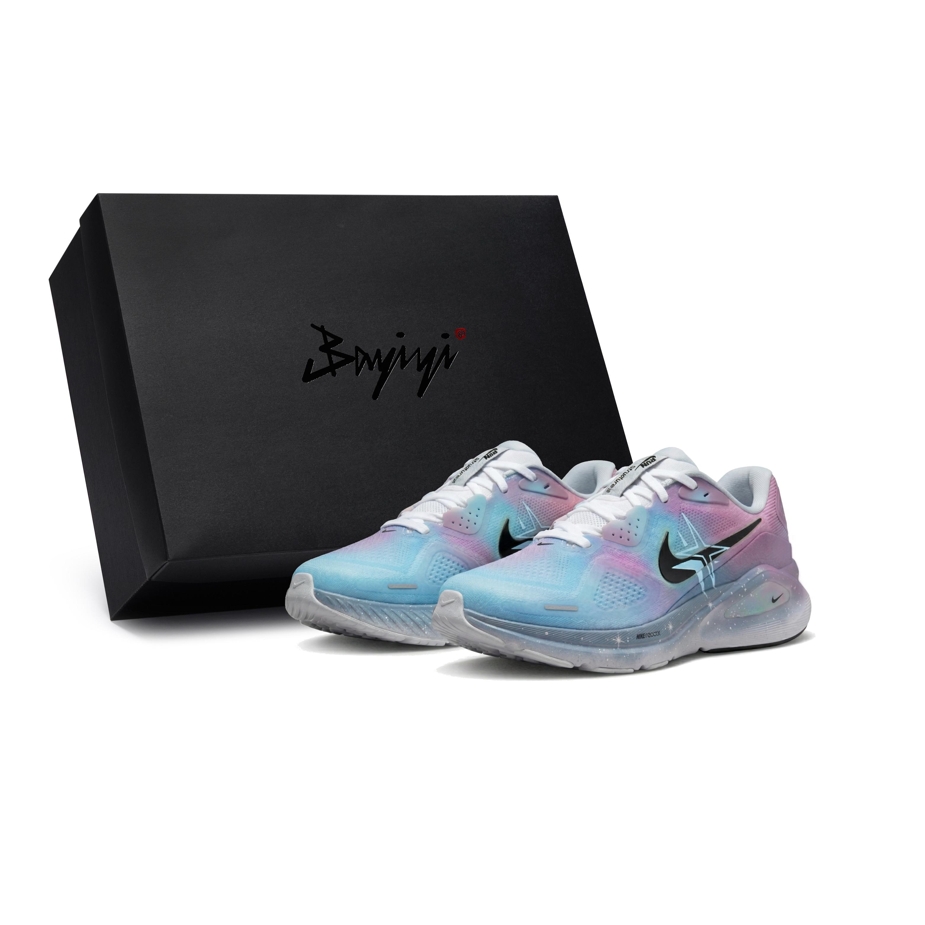 

Nike Structure 26 Slip Resistant Low top Running Shoes Men s Black White Pink Blue HJ1102-100(Team80-S-BOX) 44