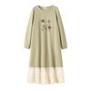 A New Winter Plus-size Women's Dress with Added Fleece and Thickened Faux Faux Two-piece Patchwork Design