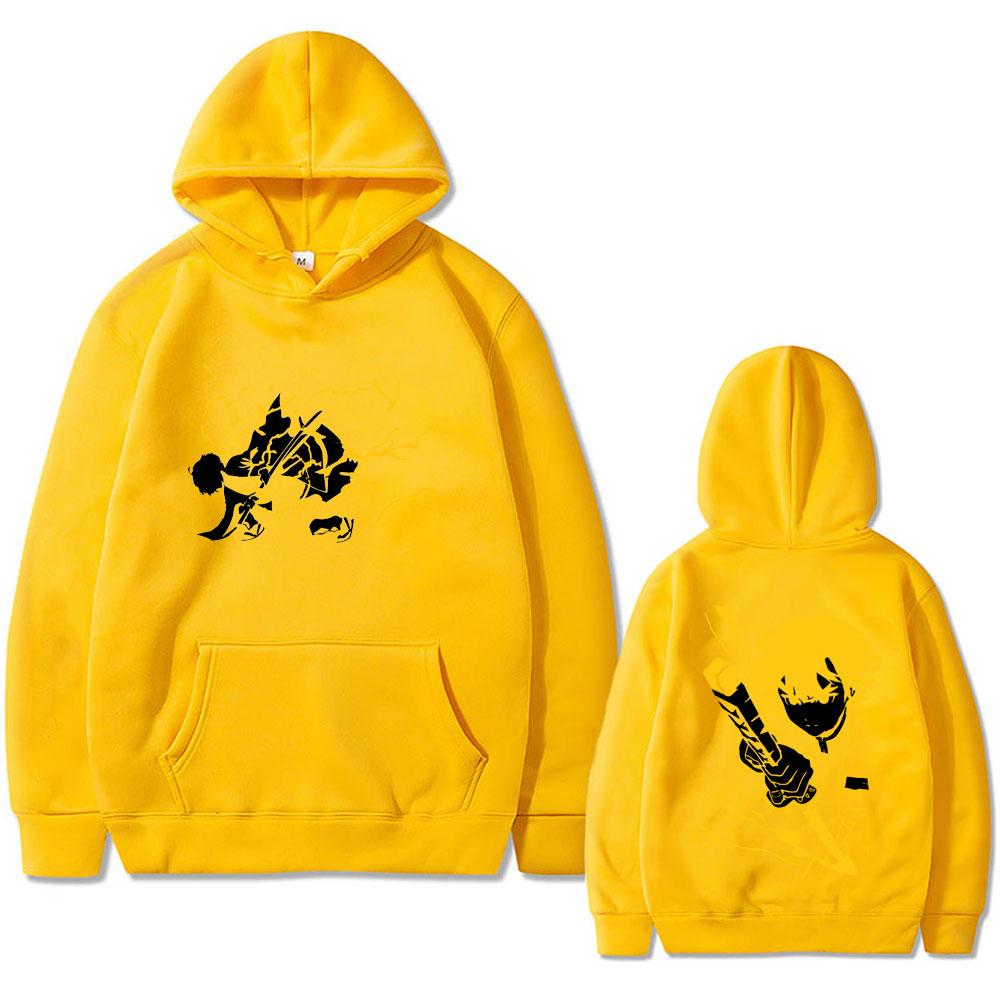 Anime Demon Slayer Zenitsu Hoodie Men Women Clothing Trendy Harajuku Hoodies Long Sleeves Fleece Loose Tops