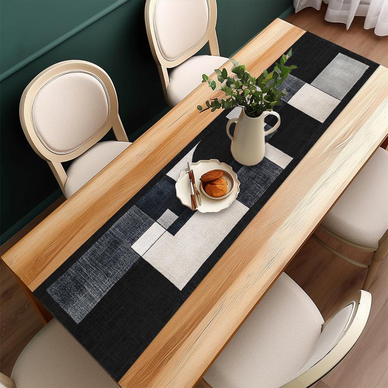 Modern Geometric Pattern Table Runner, Minimalist Home Dining Table Decor, Art - style Tablecloth