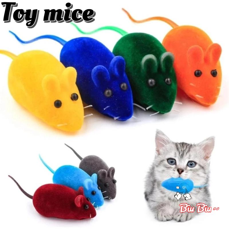 6PCS Multi Color Squeaky Mouse Pet Toy Funny Interactive Rat Play Toy for Kitten Cat Dog Puppy Sound Chew Play Supplies