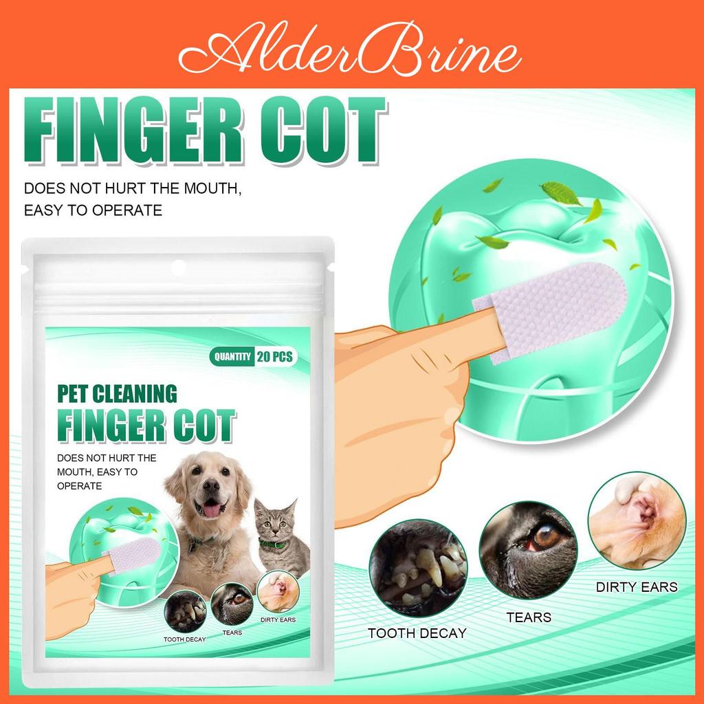Cleaning Teeth Pet Finger 20 Wipes For Cleaning Teeth Ears And Eyes Suitable For Dogs And Cats 5ml