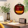 Happy Kwanzaa African American Festivals Wooden Sign - Classic Round Sign for Front Door, Wall Hanging Decor - Ideal Kwanzaa Decoration