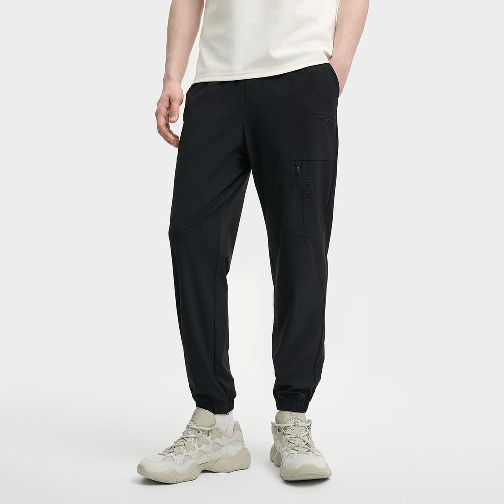 FILA Heritage Fashionable Soft Versatile Comfortable Casual Knit Sports Pants Men bottoms F11M538606F-BK