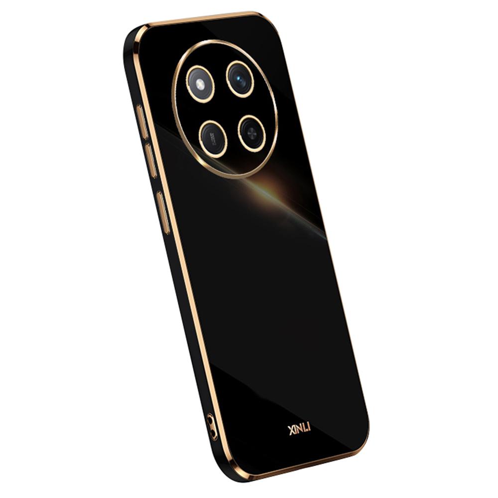 

For Honor X60 Pro 5G Case TPU Phone Cover with Electroplating Frame Black