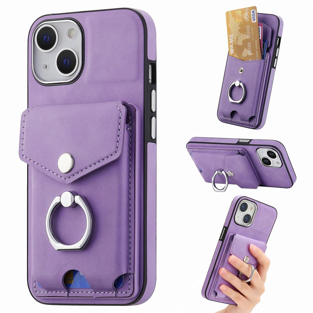 Magnetic Ring Holder Wallet Leather Case for IPhone 14 Pro Max 15 13 12 11 X XS XR 7 8 Plus SE2026 Vertical Cards Solt Cover