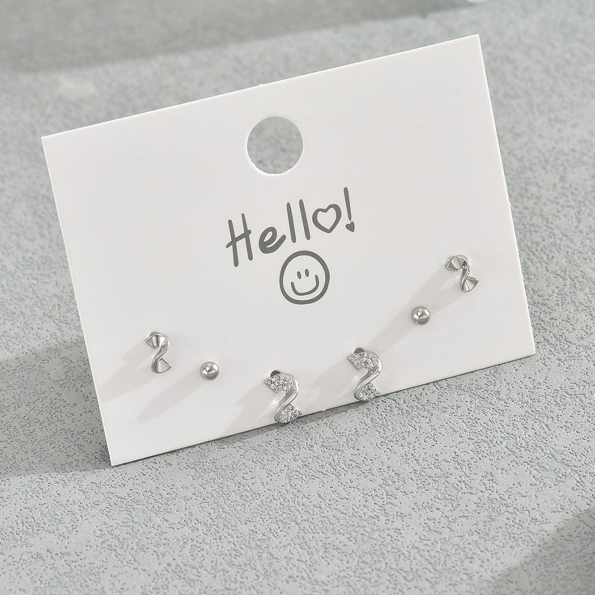 

Creative Melody Women s Stud Earrings Versatile Zircon Full Diamond Design Earrings Earrings Set