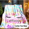 Custom Name Unicorn Fantasy  Blanket  Ideal Bedding Blanket Perfect for Travel, Camping, Living Rooms, Offices, Sofas, Fan Christmas Gift