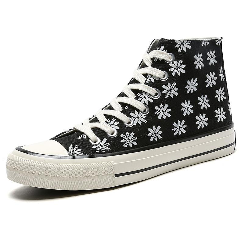

Snowflake high-top men s shoes casual 1970S star with the same style full of anti-war and peace black and white canvas shoes F008 44